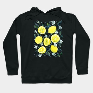 Watercolor Lemons Pattern Hoodie